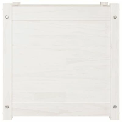 VidaXL Jardinières 2 pcs Blanc 50x50x50 cm Bois de pin massif 4 VidaXL Jardinières 2 pcs Blanc 50x50x50 cm Bois de pin massif – Image 4