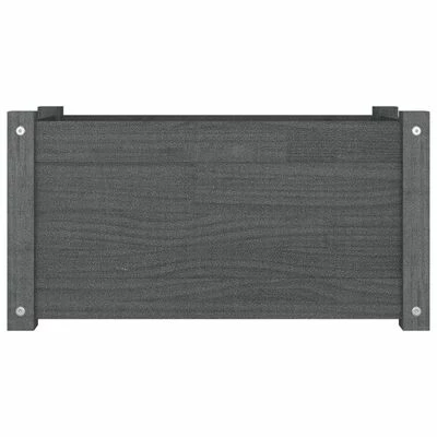VidaXL Jardinières 2 pcs Gris 60x31x31 cm Bois de pin massif 4 VidaXL Jardinières 2 pcs Gris 60x31x31 cm Bois de pin massif – Image 4