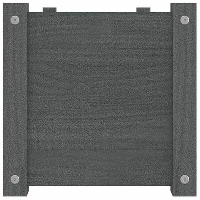 VidaXL Jardinière d'extérieur Gris 100x31x31 cm Bois de pin massif 4 VidaXL Jardinière d'extérieur Gris 100x31x31 cm Bois de pin massif – Image 4