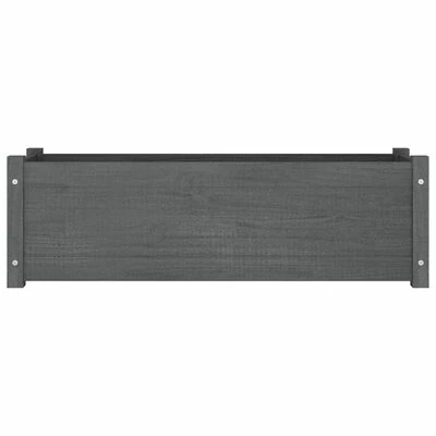 VidaXL Jardinières 2 pcs Gris 100x31x31 cm Bois de pin massif 4 VidaXL Jardinières 2 pcs Gris 100x31x31 cm Bois de pin massif – Image 4