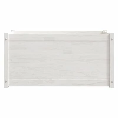 VidaXL Jardinière Blanc 100x50x50 cm Bois de pin massif 4 VidaXL Jardinière Blanc 100x50x50 cm Bois de pin massif – Image 4