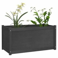 VidaXL Jardinières 2 pcs Gris 100x50x50 cm Bois de pin massif -Pots & cache-pots Soldes 2022 image 4 810729