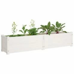 VidaXL Lit surélevé de jardin Blanc 150x31x31 cm Bois de sapin massif -Pots & cache-pots Soldes 2022 image 4 810741