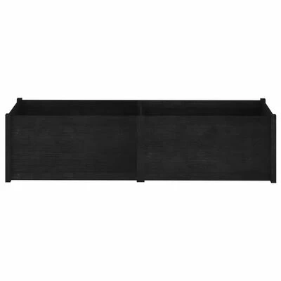 VidaXL Jardinière Noir 200x50x50 cm Bois de pin solide 4 VidaXL Jardinière Noir 200x50x50 cm Bois de pin solide – Image 4