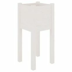 VidaXL Jardinières d'extérieur 2 pcs Blanc 31x31x70 cm Bois de pin -Pots & cache-pots Soldes 2022 image 4 810782