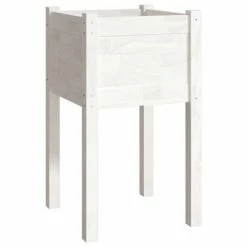 VidaXL Jardinières d'extérieur 2 pcs Blanc 40x40x70 cm Bois de pin -Pots & cache-pots Soldes 2022 image 4 810792