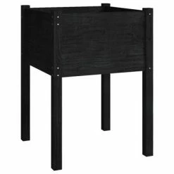 VidaXL Jardinières 2 pcs Noir 50x50x70 cm Bois de pin massif -Pots & cache-pots Soldes 2022 image 4 810808