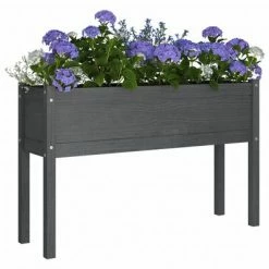 VidaXL Jardinière d'extérieur Gris 110x31x70 cm Bois de pin massif -Pots & cache-pots Soldes 2022 image 4 810833