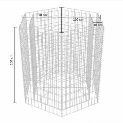 VidaXL Lit surélevé à gabion hexagonale 100x90x100 cm -Pots & cache-pots Soldes 2022 image 5 142533