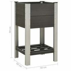 VidaXL Lit surélevé de jardin avec étagère 50x50x90 cm WPC Gris -Pots & cache-pots Soldes 2022 image 5 149013