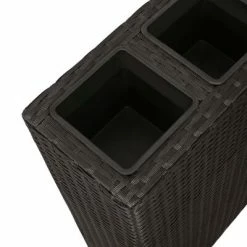 VidaXL Lits surélevés de jardin avec 4 pots 2 pcs Résine tressée Noir -Pots & cache-pots Soldes 2022 image 5 279082