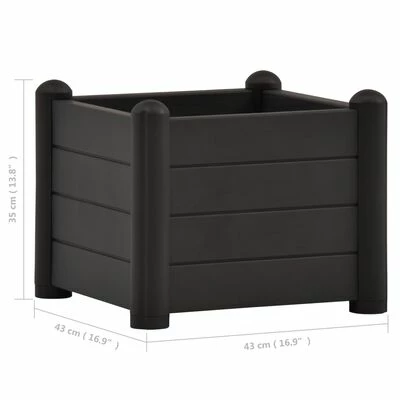 VidaXL Lit surélevé de jardin PP Anthracite 43x43x35 cm 5 VidaXL Lit surélevé de jardin PP Anthracite 43x43x35 cm – Image 5