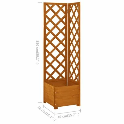 VidaXL Jardinière d'angle en treillis Orange 40x40x150cm Bois de sapin 5 VidaXL Jardinière d'angle en treillis Orange 40x40x150cm Bois de sapin – Image 5