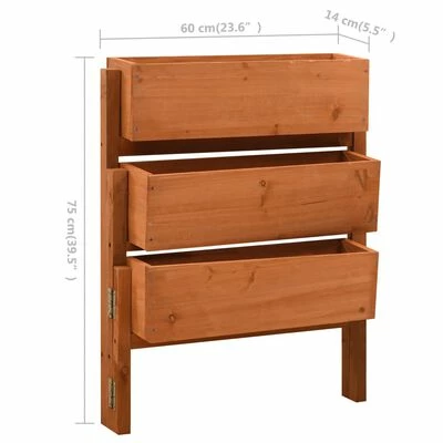 VidaXL Jardinière pliable de jardin Orange 60x14x75 cm Bois de sapin 5 VidaXL Jardinière pliable de jardin Orange 60x14x75 cm Bois de sapin – Image 5