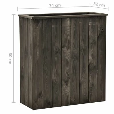 VidaXL Lit surélevé Gris foncé 74x32x80 cm Bois de pin massif 5 VidaXL Lit surélevé Gris foncé 74x32x80 cm Bois de pin massif – Image 5