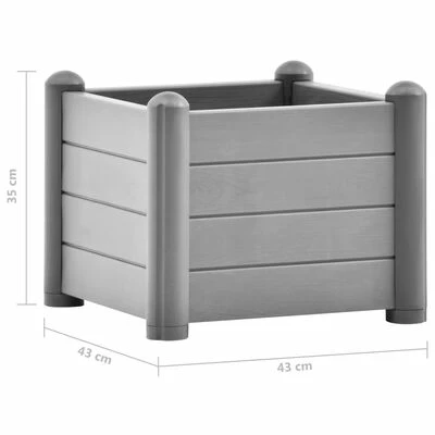 VidaXL Lit surélevé de jardin PP Gris pierre 43x43x35 cm 5 VidaXL Lit surélevé de jardin PP Gris pierre 43x43x35 cm – Image 5