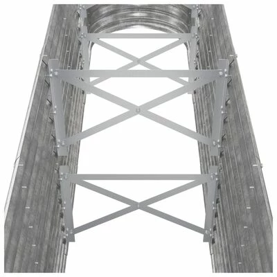 VidaXL Jardinière Acier enduit de poudre 260x40x68 cm Argenté 5 VidaXL Jardinière Acier enduit de poudre 260x40x68 cm Argenté – Image 5