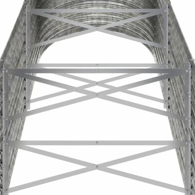 VidaXL Jardinière Acier enduit de poudre 224x80x68 cm Argenté 5 VidaXL Jardinière Acier enduit de poudre 224x80x68 cm Argenté – Image 5