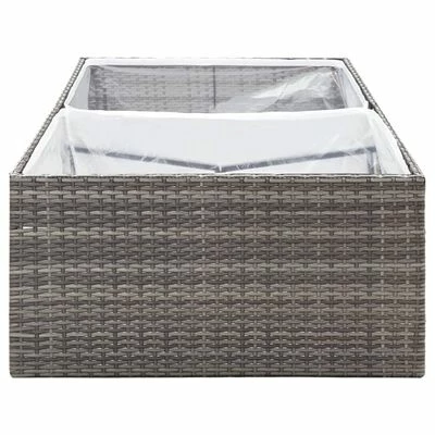 VidaXL Jardinière Gris 157x80x40 cm Résine tressée 5 VidaXL Jardinière Gris 157x80x40 cm Résine tressée – Image 5