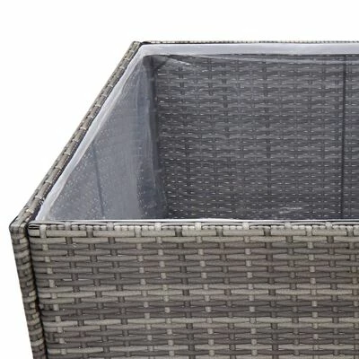 VidaXL Jardinière Gris 80x80x80 cm Résine tressée 5 VidaXL Jardinière Gris 80x80x80 cm Résine tressée – Image 5