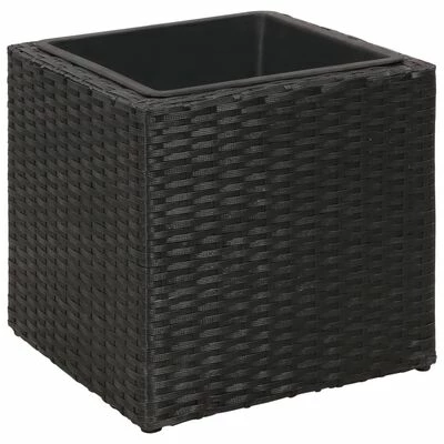 VidaXL Lits surélevés de jardin 3 pcs Résine tressée Noir 5 VidaXL Lits surélevés de jardin 3 pcs Résine tressée Noir – Image 5
