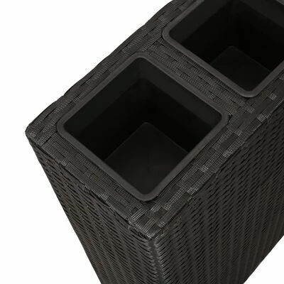 VidaXL Lit surélevé de jardin avec 4 pots Résine tressée Noir 5 VidaXL Lit surélevé de jardin avec 4 pots Résine tressée Noir – Image 5