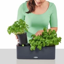 LECHUZA Jardinière CUBE color triple avec supports Anthracite 13684 -Pots & cache-pots Soldes 2022 image 5 421440