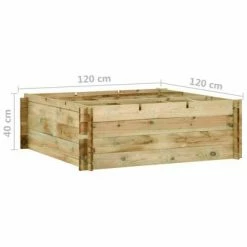 VidaXL Jardinière pour légumes Bois de pin imprégné 120x120x40 cm 9 VidaXL Jardinière pour légumes Bois de pin imprégné 120x120x40 cm -Pots & cache-pots Soldes 2022 image 5 43346