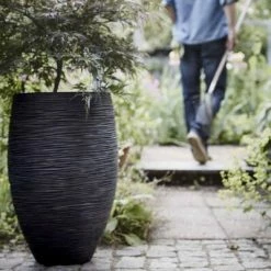 Capi Pot à fleurs Nature Rib élégant Deluxe 45x72 cm Noir -Pots & cache-pots Soldes 2022 image 5 434834