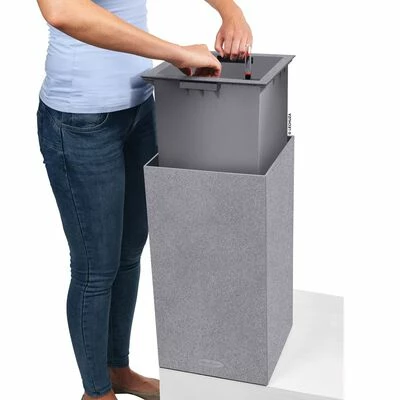 LECHUZA Jardinière CANTO Stone 40 High ALL-IN-ONE Gris pierre 5 LECHUZA Jardinière CANTO Stone 40 High ALL-IN-ONE Gris pierre – Image 5