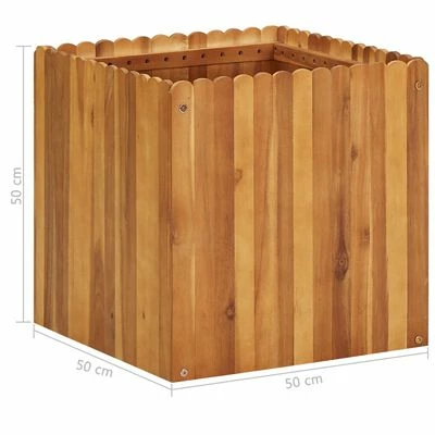 VidaXL Lit surélevé de jardin 50x50x50 cm Bois massif d'acacia 5 VidaXL Lit surélevé de jardin 50x50x50 cm Bois massif d'acacia – Image 5