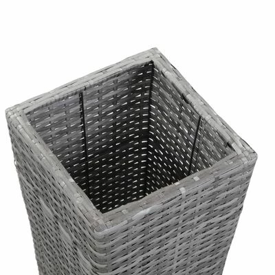 VidaXL Lit surélevé de jardin 30x30x80 cm Résine Tressée Gris 5 VidaXL Lit surélevé de jardin 30x30x80 cm Résine Tressée Gris – Image 5