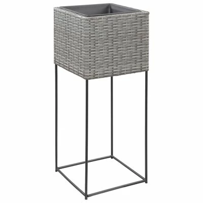 VidaXL Lits surélevés de jardin 3 pcs Résine tressée Gris 5 VidaXL Lits surélevés de jardin 3 pcs Résine tressée Gris – Image 5