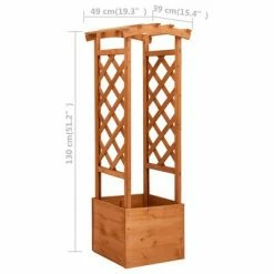 VidaXL Jardinière à treillis avec arche 49x39x130 cm Bois de sapin -Pots & cache-pots Soldes 2022 image 5 47251