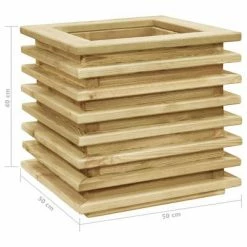 VidaXL Lit surélevé 50x50x40 cm Bois de pin imprégné -Pots & cache-pots Soldes 2022 image 5 49093