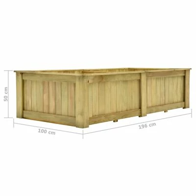 VidaXL Jardinière surélevée 196x100x50 cm Bois de pin imprégné 5 VidaXL Jardinière surélevée 196x100x50 cm Bois de pin imprégné – Image 5