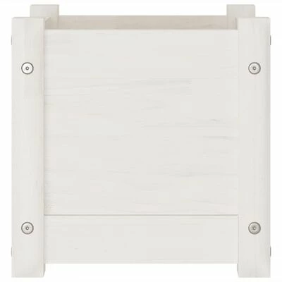 VidaXL Jardinières 2 pcs Blanc 31x31x31 cm Bois de pin massif 5 VidaXL Jardinières 2 pcs Blanc 31x31x31 cm Bois de pin massif – Image 5
