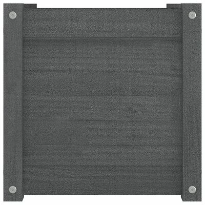 VidaXL Jardinière Gris 40x40x40 cm Bois de pin massif 5 VidaXL Jardinière Gris 40x40x40 cm Bois de pin massif – Image 5