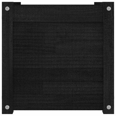 VidaXL Jardinière d'extérieur Noir 40x40x40 cm Bois de pin massif 5 VidaXL Jardinière d'extérieur Noir 40x40x40 cm Bois de pin massif – Image 5