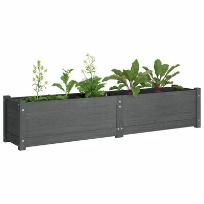 VidaXL Lits surélevés de jardin 2 pcs Gris 150x31x31 cm Bois de sapin 5 VidaXL Lits surélevés de jardin 2 pcs Gris 150x31x31 cm Bois de sapin – Image 5
