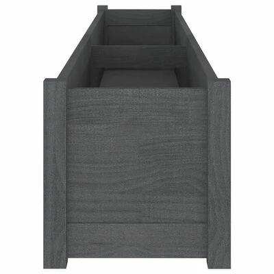 VidaXL Jardinière d'extérieur Gris 200x31x31 cm Bois de pin massif 5 VidaXL Jardinière d'extérieur Gris 200x31x31 cm Bois de pin massif – Image 5