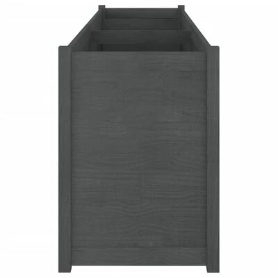 VidaXL Jardinière d'extérieur Gris 200x50x70 cm Bois de pin massif 5 VidaXL Jardinière d'extérieur Gris 200x50x70 cm Bois de pin massif – Image 5