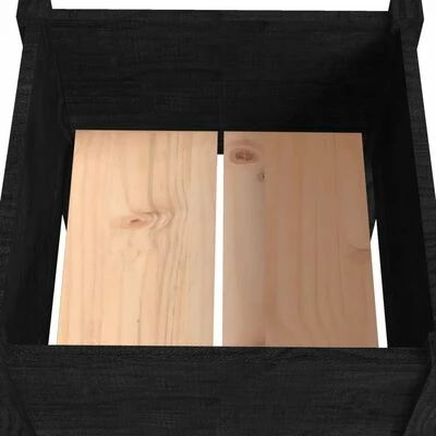 VidaXL Jardinière Noir 50x50x70 cm Bois de pin massif 5 VidaXL Jardinière Noir 50x50x70 cm Bois de pin massif – Image 5