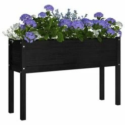 VidaXL Jardinières d'extérieur 2 pcs Noir 110x31x70 cm Bois de pin -Pots & cache-pots Soldes 2022 image 5 810838