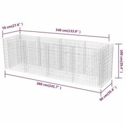 VidaXL Lit surélevé à gabion Acier 360x90x100 cm -Pots & cache-pots Soldes 2022 image 6 142553