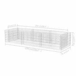 VidaXL Lit surélevé à gabion Acier 270x90x50 cm -Pots & cache-pots Soldes 2022 image 6 142556