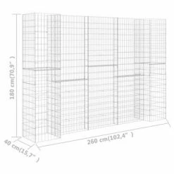 VidaXL Jardinière à gabion en H Fil d'acier 260x40x180 cm -Pots & cache-pots Soldes 2022 image 6 145664