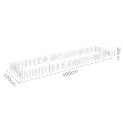VidaXL Lit surélevé à gabion Acier galvanisé 400x100x20 cm -Pots & cache-pots Soldes 2022 image 6 151314