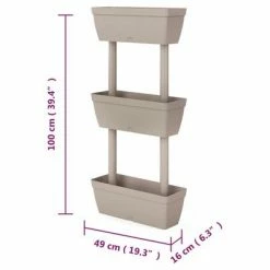 VidaXL Jardinières 3 pcs 100 cm Taupe 11 VidaXL Jardinières 3 pcs 100 cm Taupe -Pots & cache-pots Soldes 2022 image 6 151824