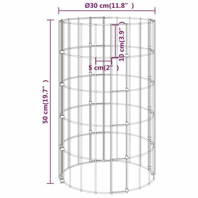 VidaXL Lit surélevé à gabion circulaire Acier galvanisé Ø30x50 cm 6 VidaXL Lit surélevé à gabion circulaire Acier galvanisé Ø30x50 cm – Image 6